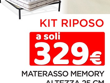 Kit letto contenitore + materasso memory + 2 cuscini - Sogni d'oro da Re